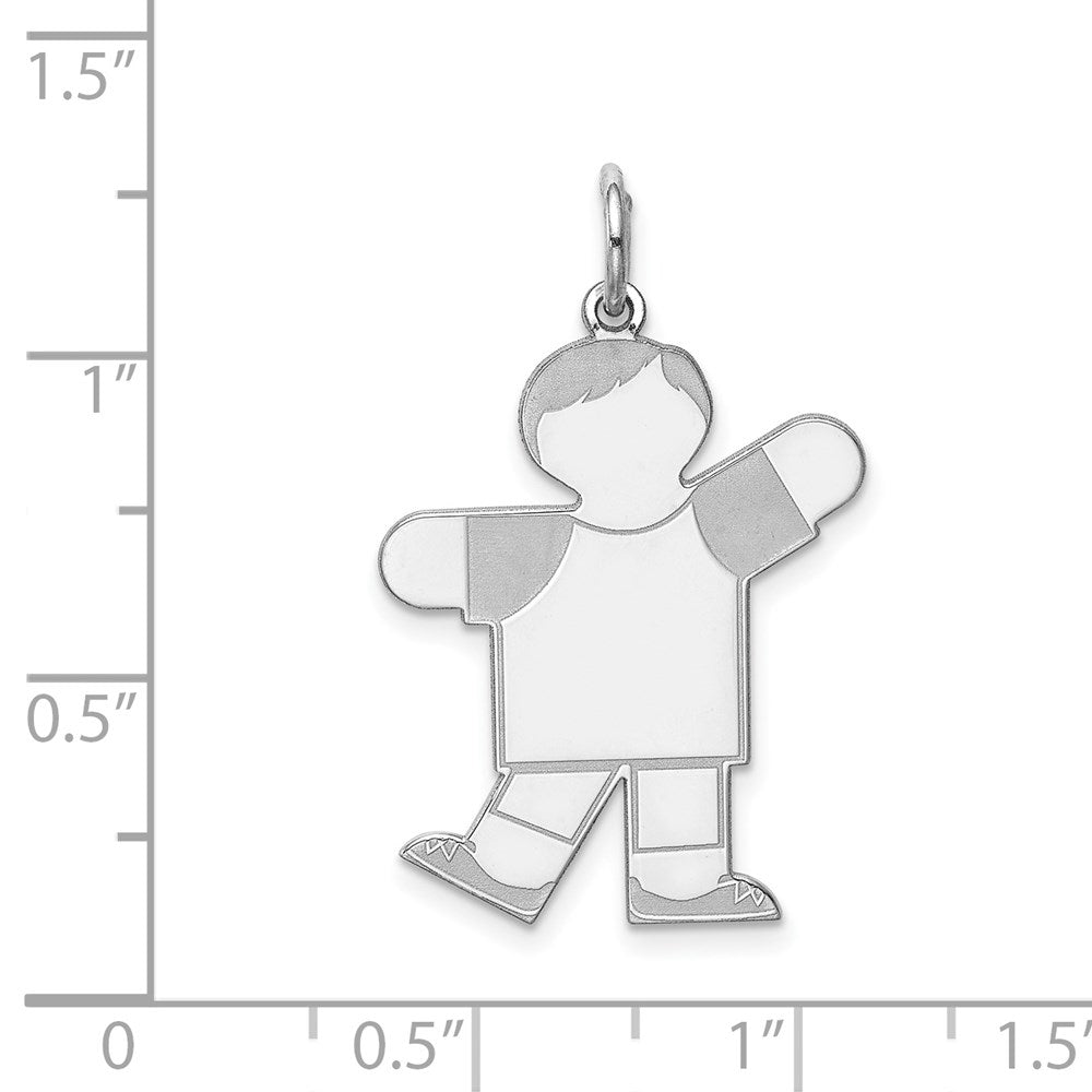 Sterling Silver Rhodium-plated Kid Charm