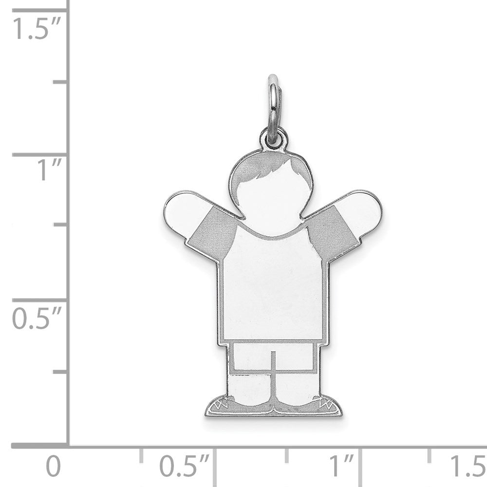 Sterling Silver Rhodium-plated Kid Charm
