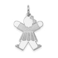 Sterling Silver Rhodium-plated Kid Charm