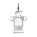 Sterling Silver Rhodium-plated Kid Charm