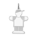 Sterling Silver Rhodium-plated Kid Charm