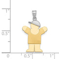 14k Two-Tone Small Boy w/ Hat on Right Engravable Charm