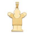 14k Solid Satin Engravable Boy Charm