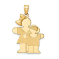14k Big Girl and Little Boy Engravable Charm