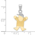 14k Two-Tone Small Boy with Hat on Right Engravable Charm
