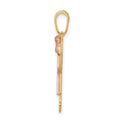 14k Two-Tone Small Girl with Bow on Left Engravable Charm