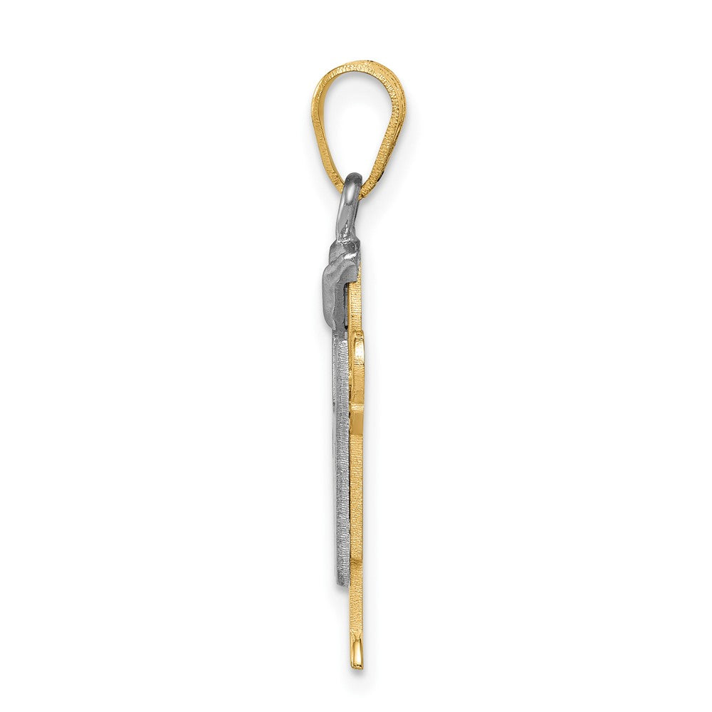 14k Two-Tone Small Boy with Hat on Left Engravable Charm