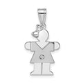 14k White Gold AA Diamond Kid Pendant
