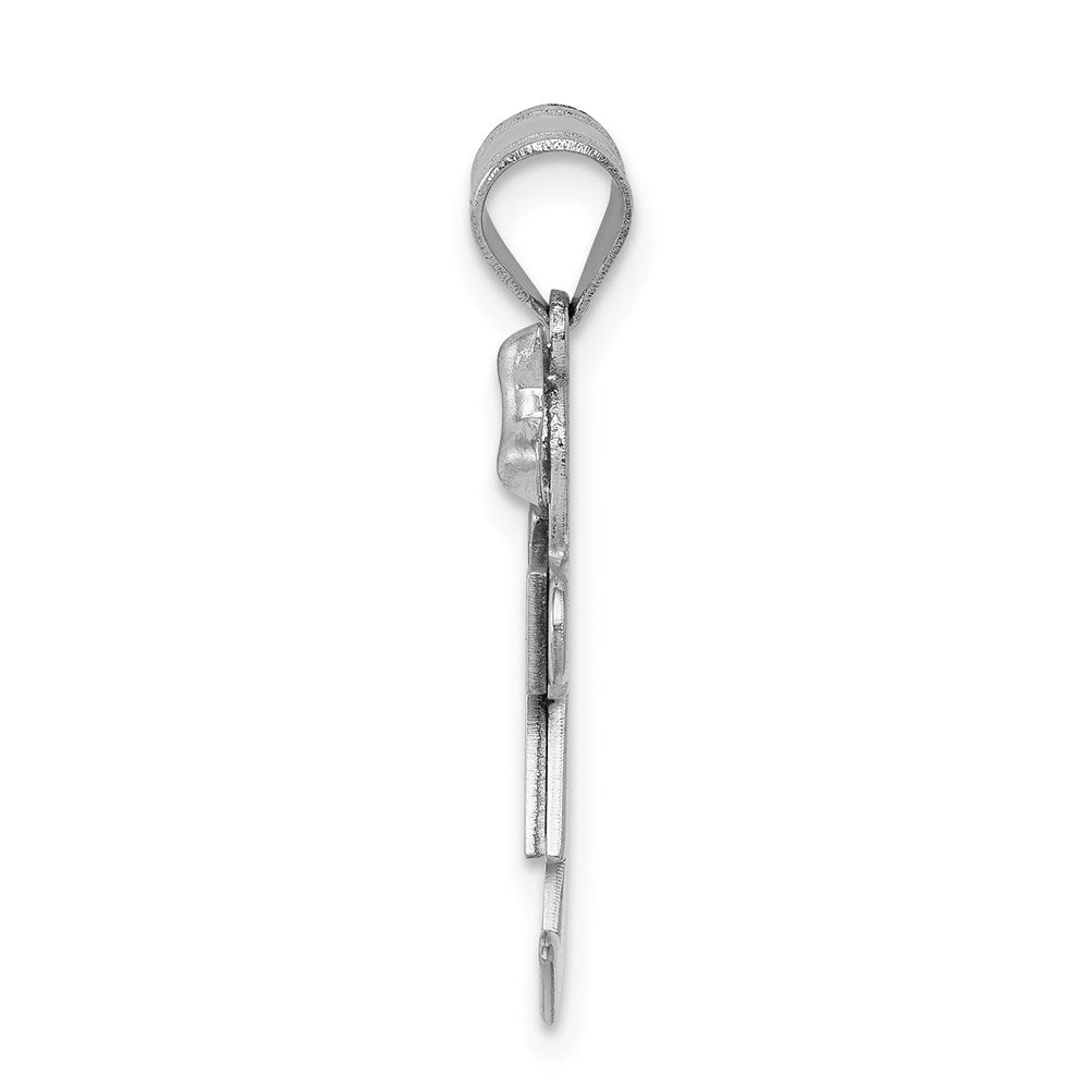 14k White Gold AA Diamond Kid Pendant