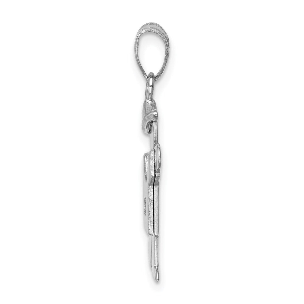 14k White Gold AA Diamond Kid Pendant