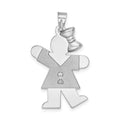 14k White Gold AA Diamond Kid Pendant