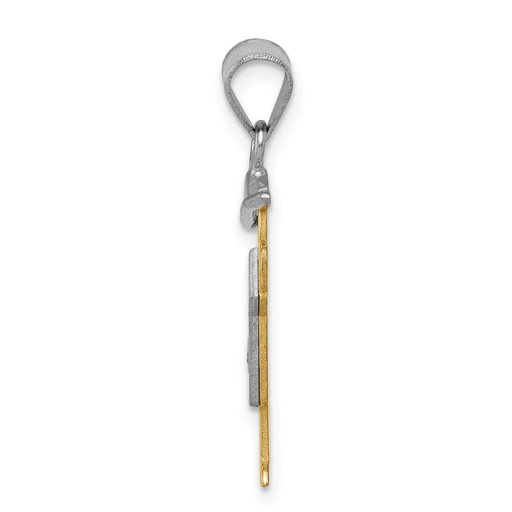 14k Two-tone AA Diamond Kid Pendant