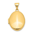 14k Yellow Gold Plain Polished Oval Locket
