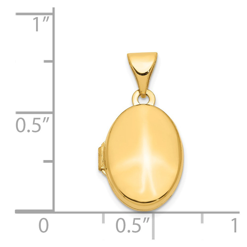 14ky Plain Polished Oval Locket