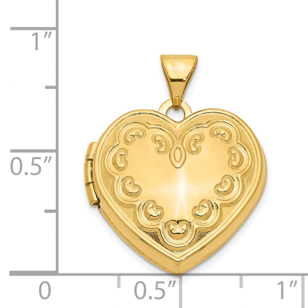 14k Domed Heart Locket