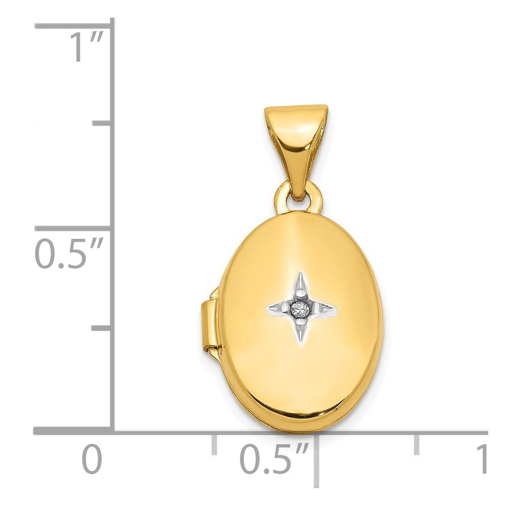 14k Diamond Oval Locket