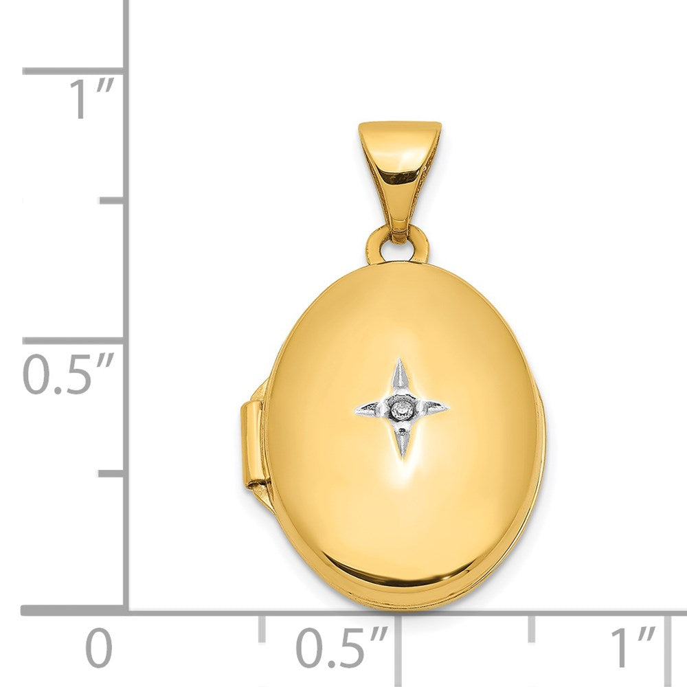 14k Diamond Oval Locket