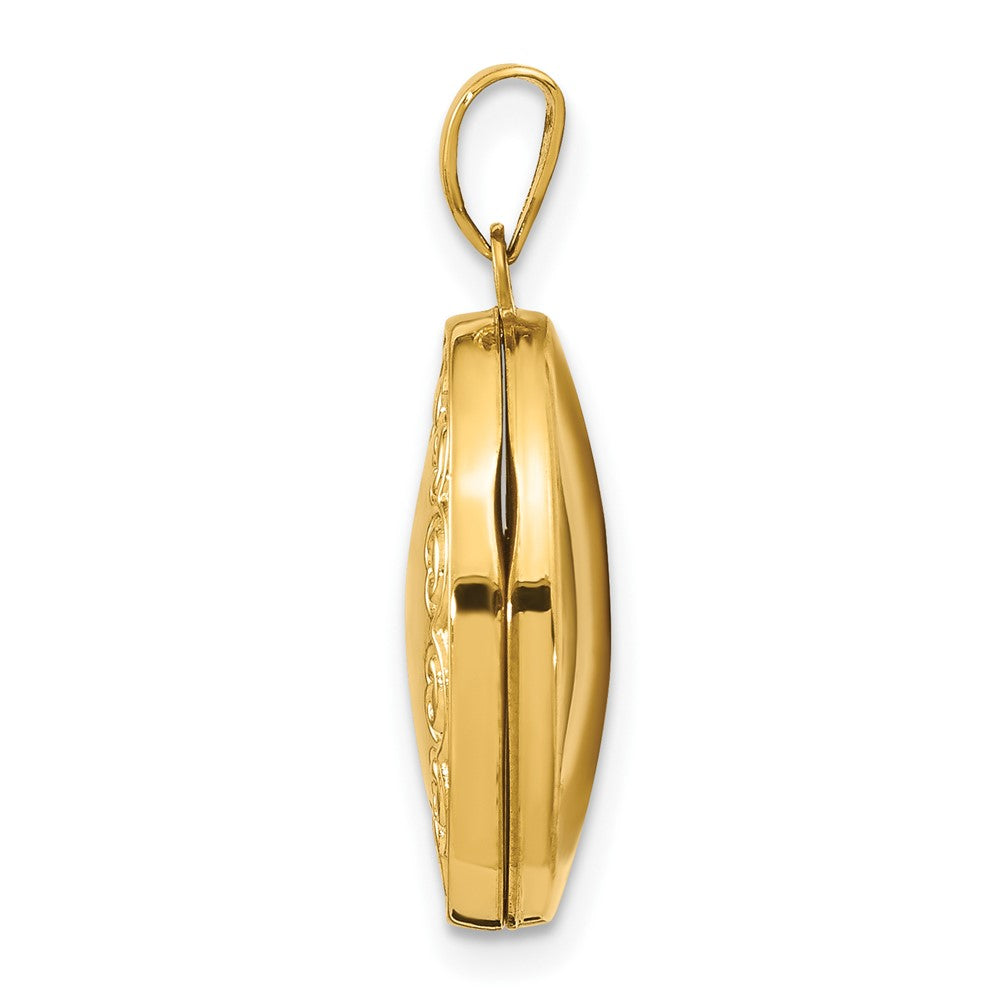 14k Scroll Oval Locket