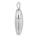 14k White Gold Scroll Design Heart Locket