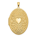 14k Celtic Heart 38mm Oval Locket