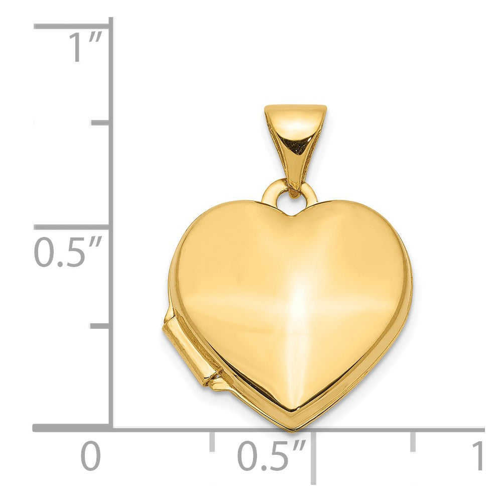 14k Plain 15mm Heart Locket