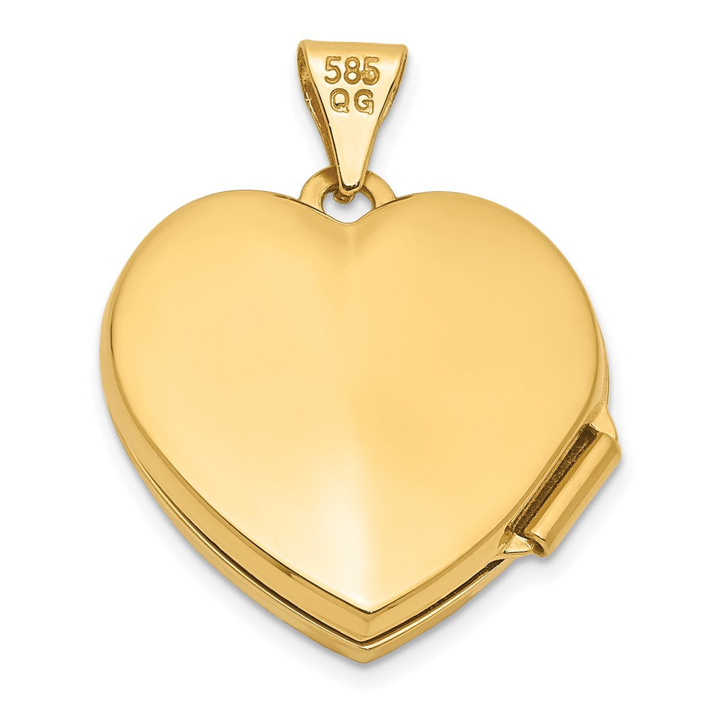 14k w/ Rhodium DAUGHTER Floral 18mm Heart Locket