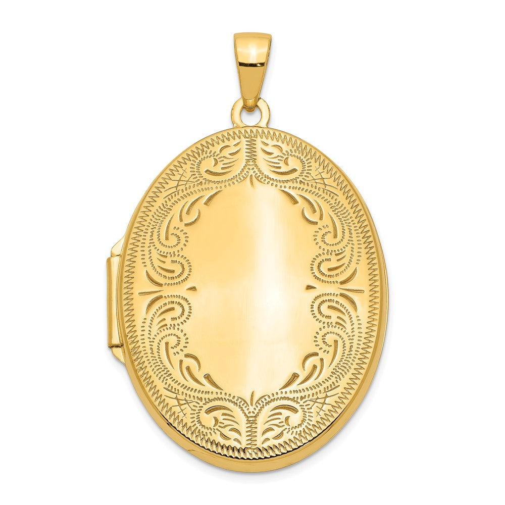 14k Yellow Gold 31mm Oval Scroll Locket