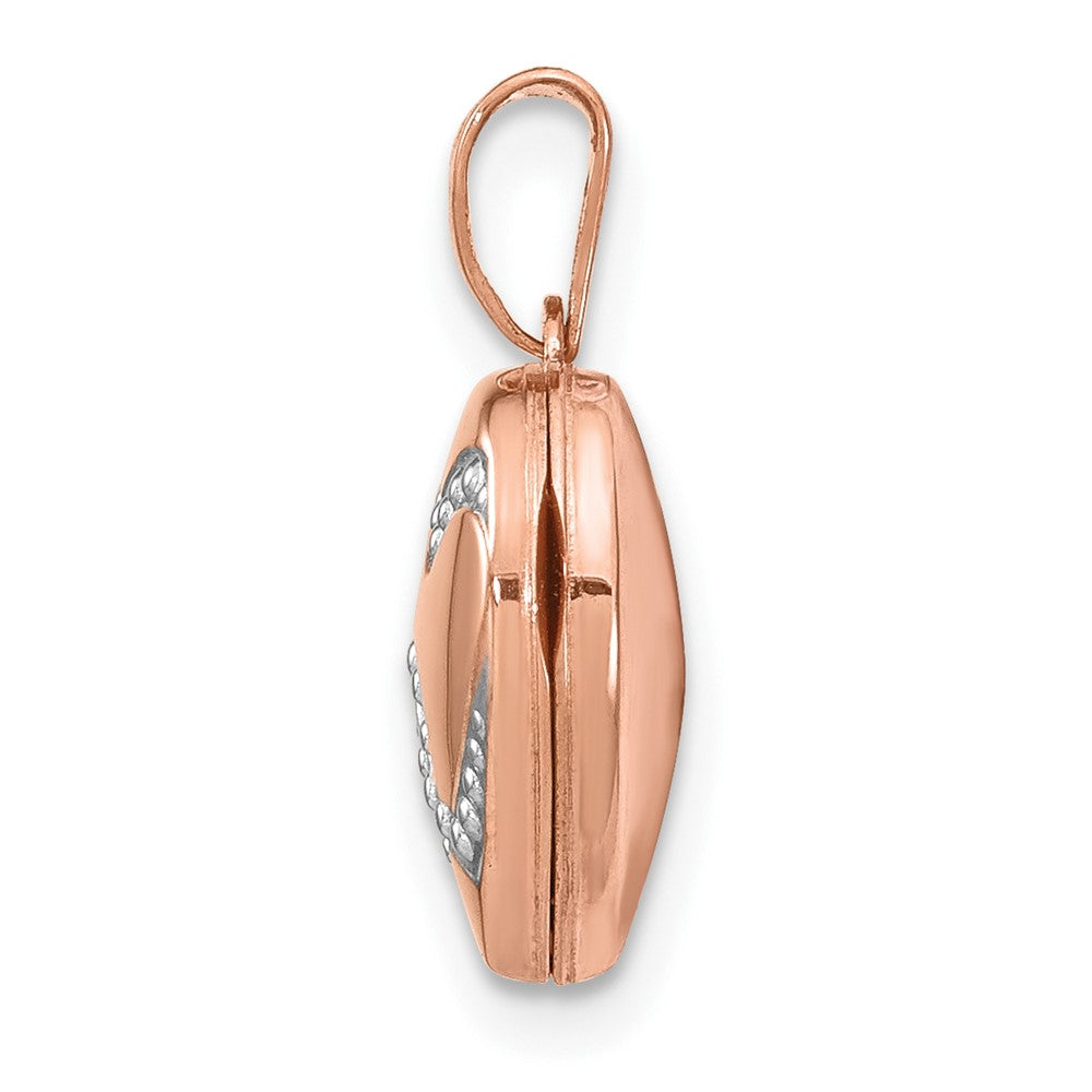 14k Rose Gold w/ White Rhodium 12mm Heart Locket