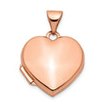 14k Rose Gold 15mm Plain Heart Locket