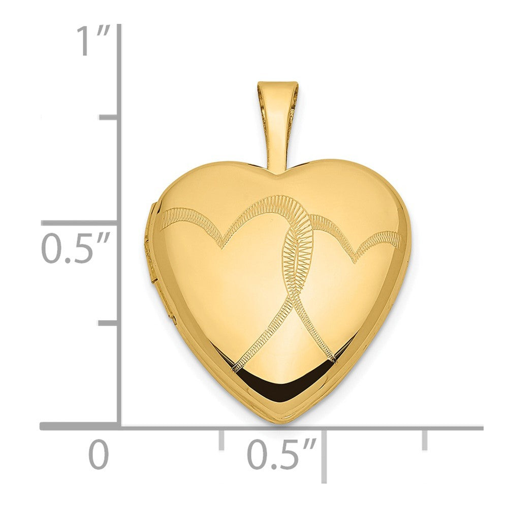 14ky 16mm Double Hearts Locket