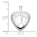 14k White Gold 16mm Double Hearts Locket
