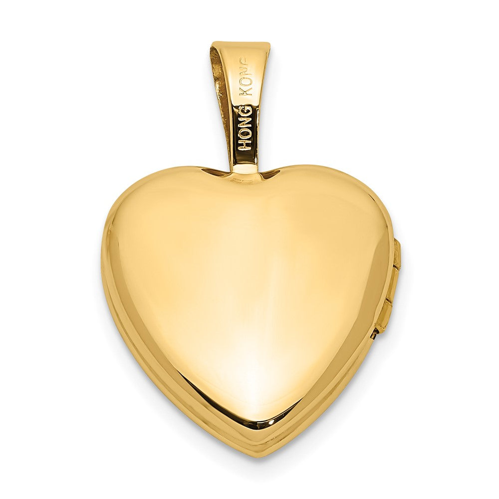 14ky 12mm with .01ct. Diamond Star Heart Locket
