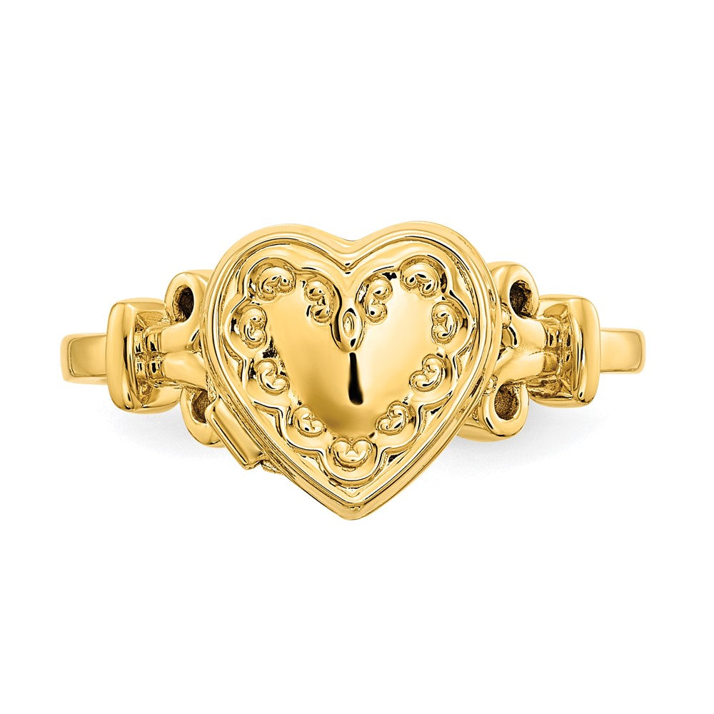 14ky 10mm Heart Shaped (8x8mm Photos) Locket Ring