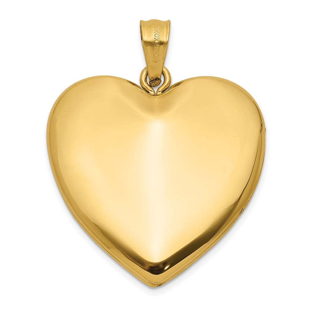 14K 24mm Polished Fancy Design Heart Locket