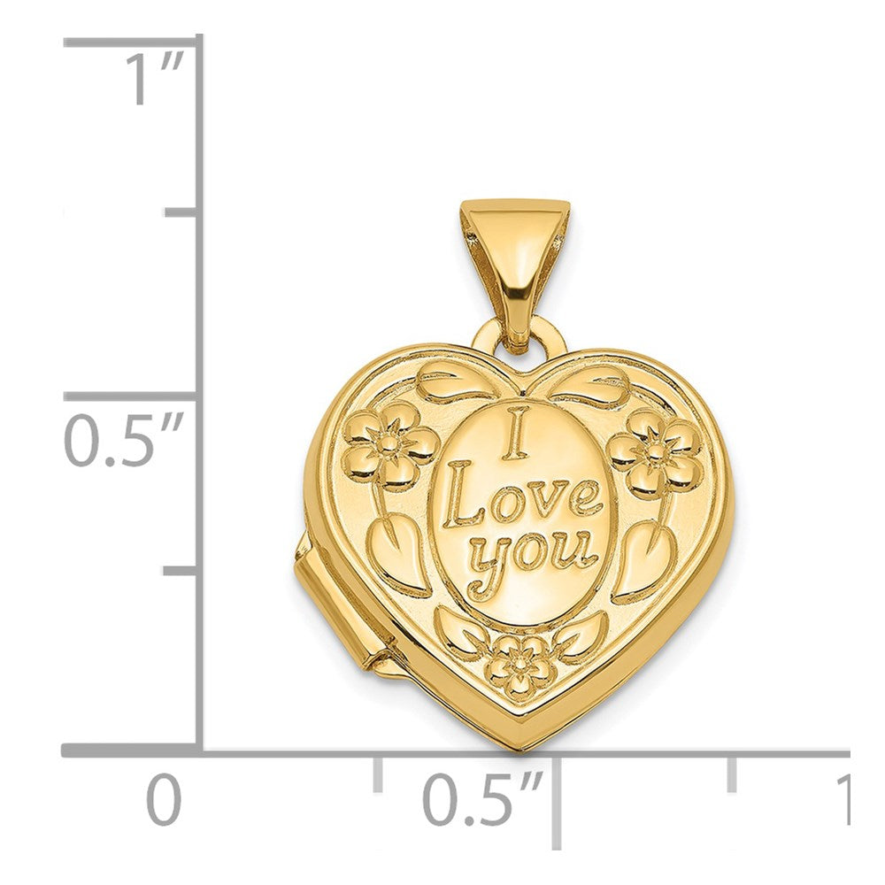 14k Floral I LOVE YOU Heart Locket