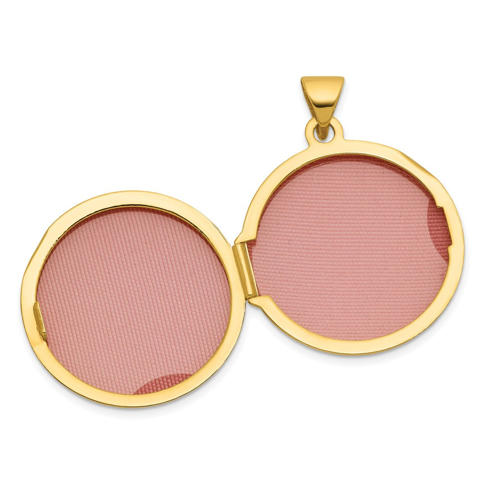 14k Our Circle Of Love.. Black Oil Reversible 20mm Round Locket