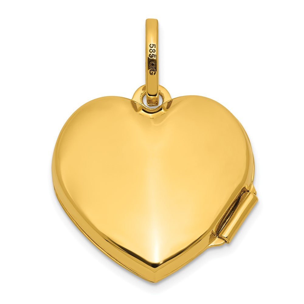 14k Polished with Border 18mm Heart Locket