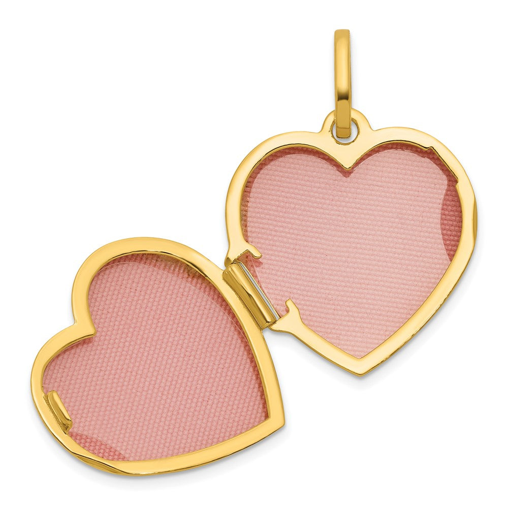 14k Polished with Border 18mm Heart Locket