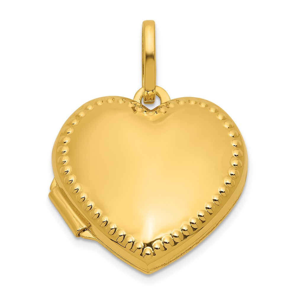 14k Polished with Border 18mm Heart Locket