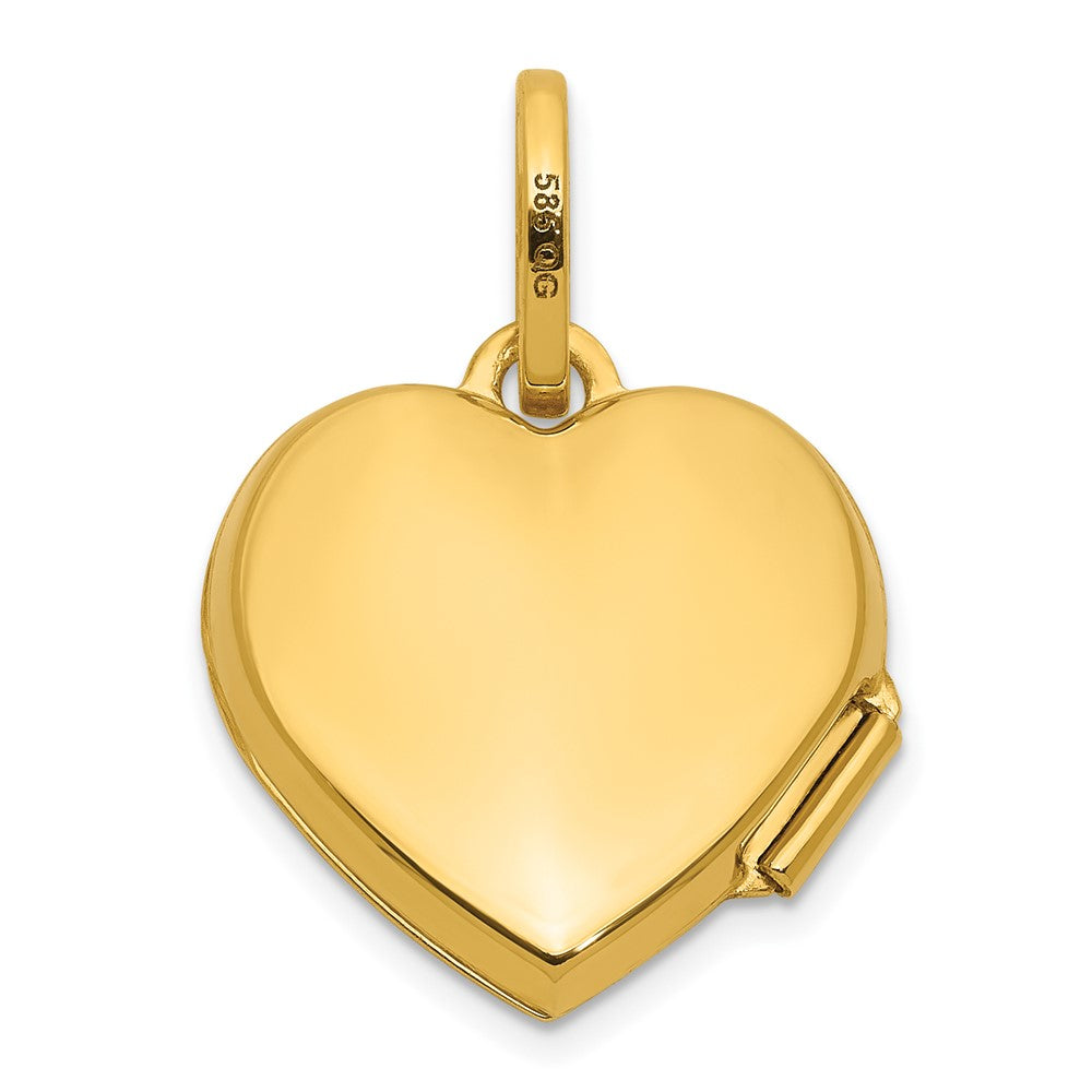14k Polished with Border 15mm Heart Locket