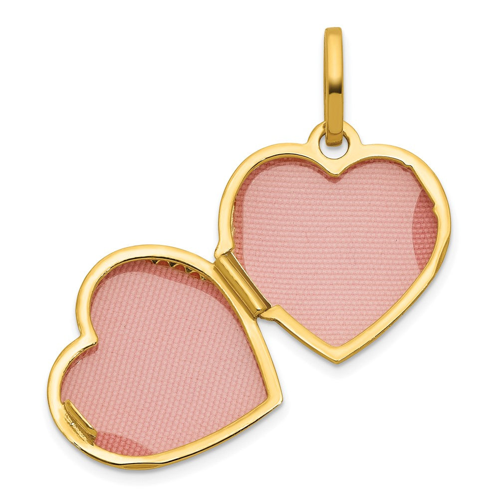 14k Polished with Border 15mm Heart Locket