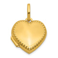 14k Polished with Border 15mm Heart Locket