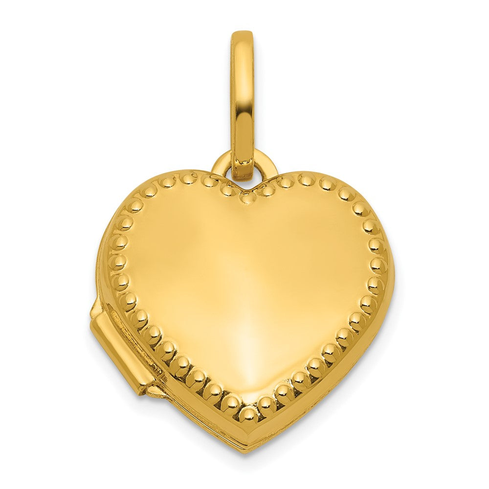 14k Polished with Border 15mm Heart Locket