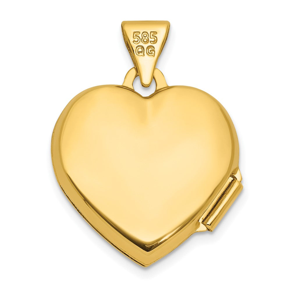 14k Diamond Polished Infinity 15mm Heart Locket