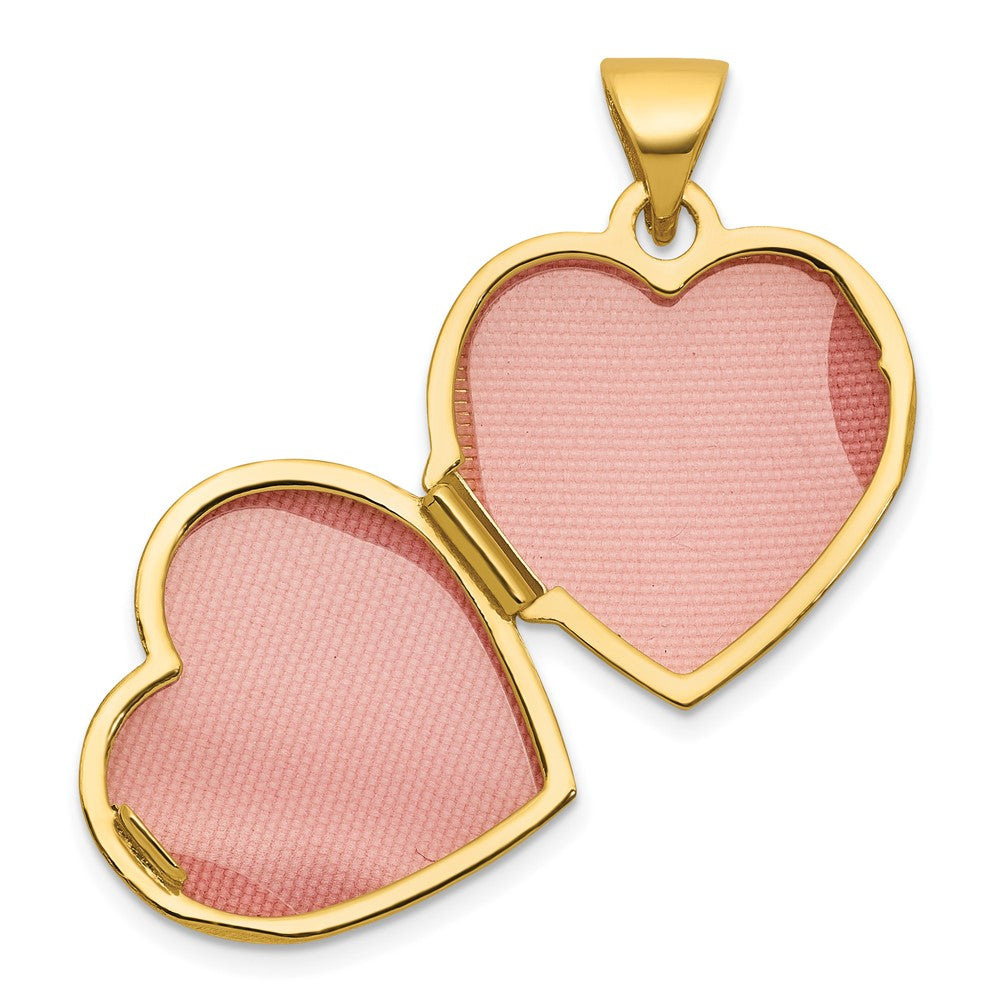 14k Diamond Polished Infinity 15mm Heart Locket