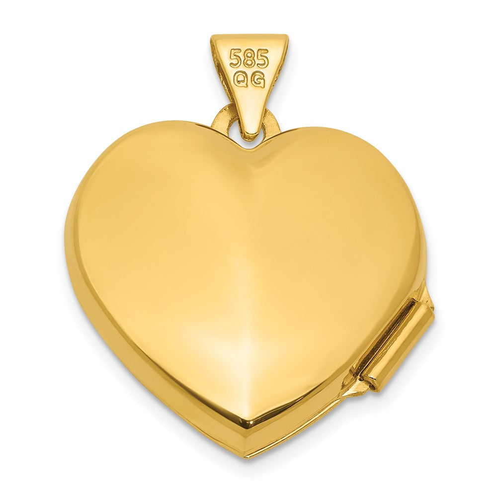14k Polished Blue Topaz December Birthstone 18mm Heart Locket