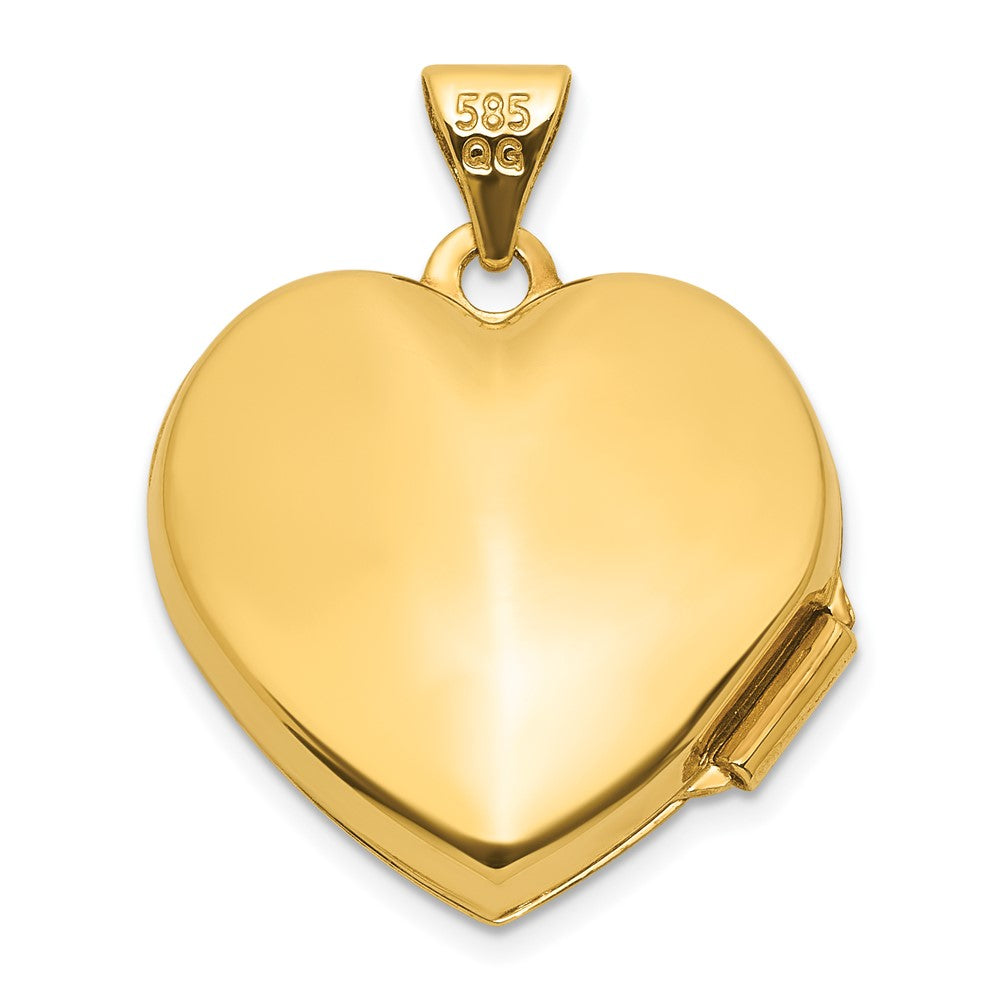 14k Polished Blue Fabric Open Cross 18mm Heart Locket