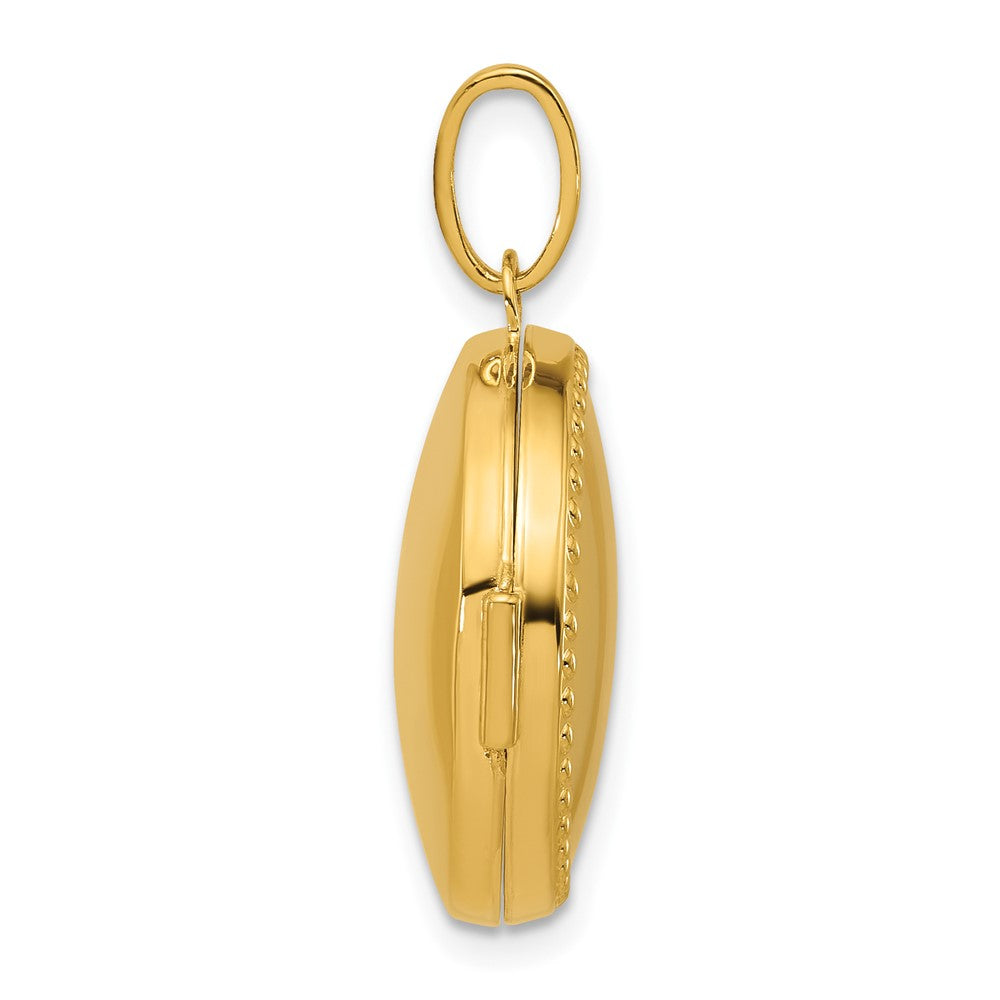 14k Polished with Border 20mm Round Locket