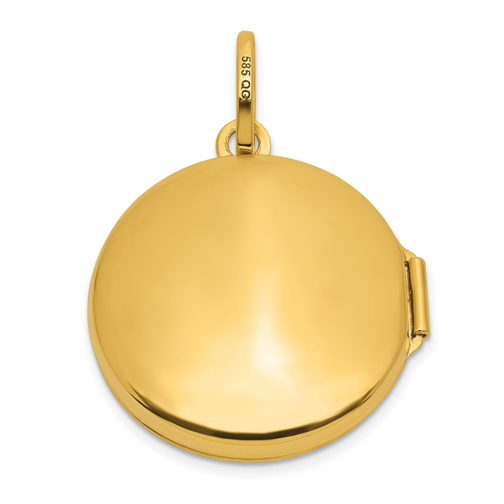 14k Polished with Border 20mm Round Locket