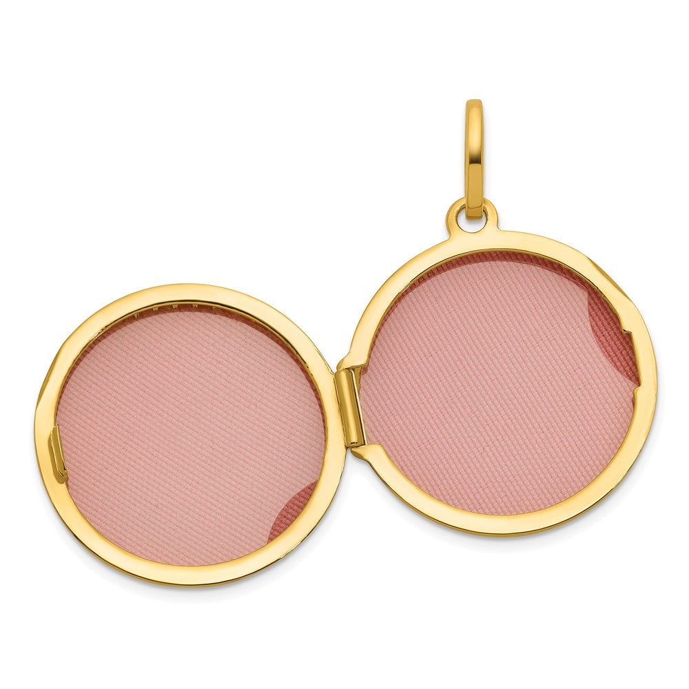 14k Polished with Border 20mm Round Locket